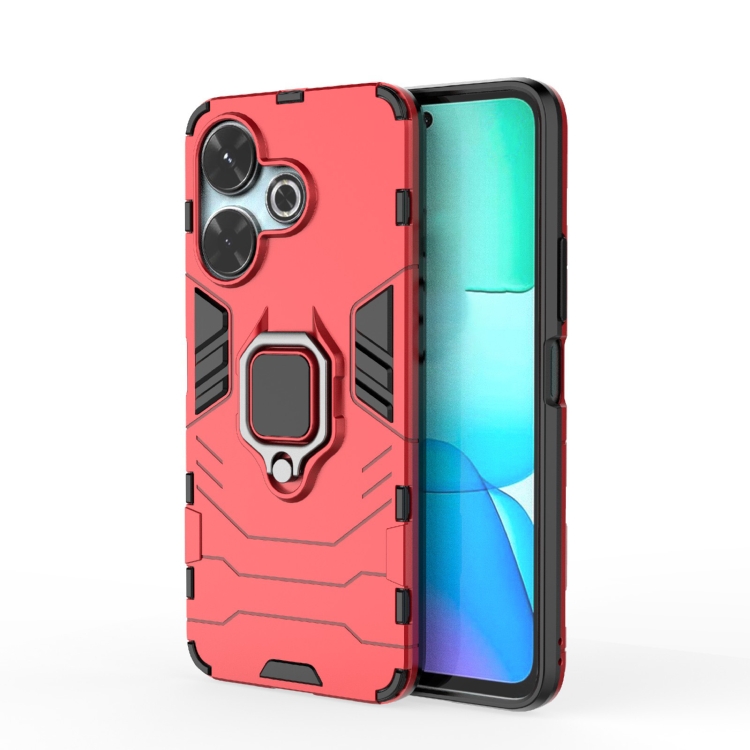 

For Xiaomi Redmi 13 4G / Note 13R Magnetic Ring Holder PC + TPU Phone Case(Red)