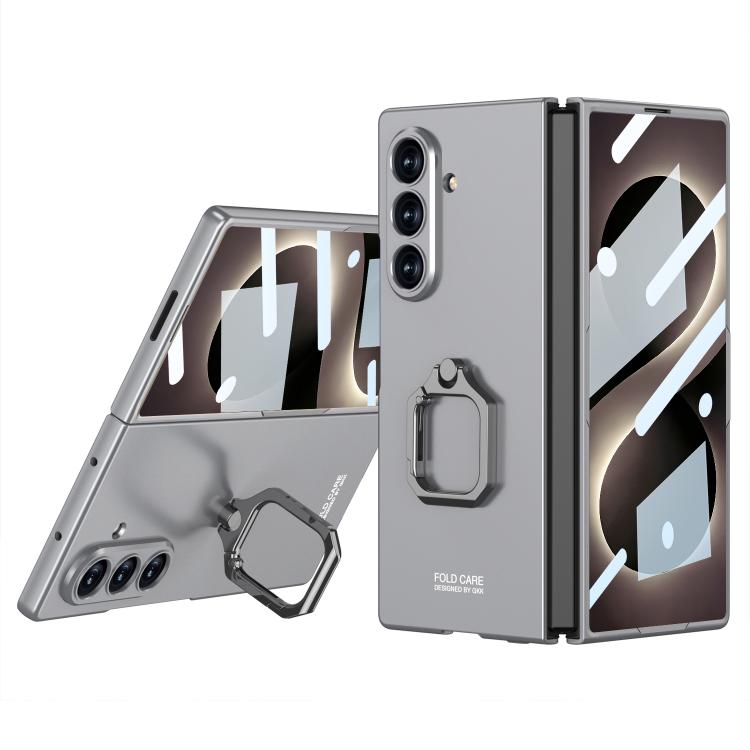 For Galaxy Z Fold8 Ultra 5G GKK Integrated Accurate Hole Ultra-thin Square Ring Holder Phone Case(Grey)