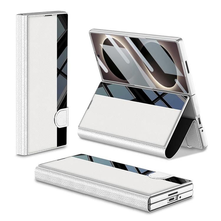 For Galaxy Z Fold8 Ultra 5G GKK Integrated Full Coverage Flip Phone Case with Pen Slot, Not Included Pen(Silver)