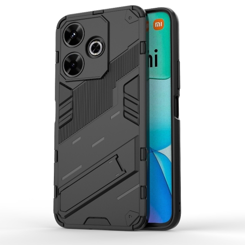 

For Xiaomi Redmi 13 4G Punk Armor 2 in 1 PC + TPU Phone Case with Holder(Black)