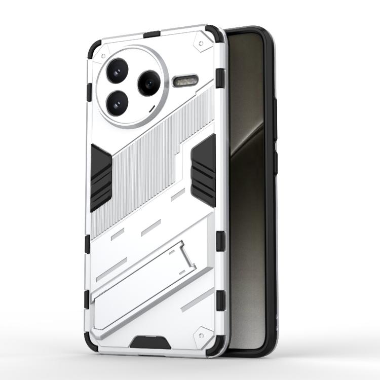 

For Redmi K80 / Poco F7 Pro Punk Armor 2 in 1 PC + TPU Phone Case with Holder(White)