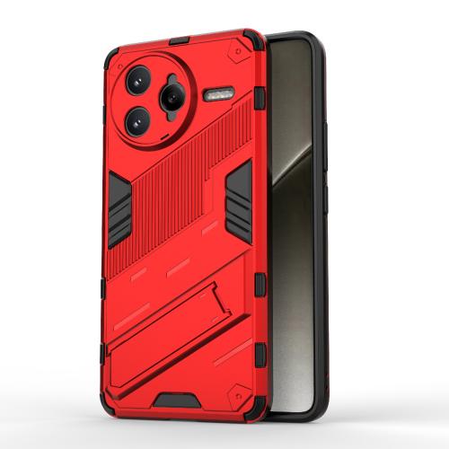 

For Redmi K80 Pro / Poco F7 Ultra Punk Armor 2 in 1 PC + TPU Phone Case with Holder(Red)