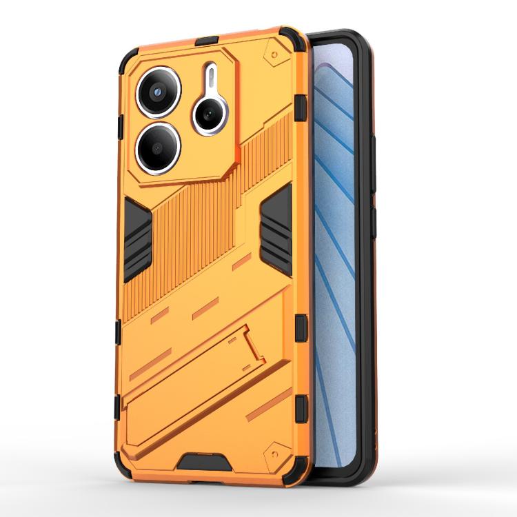 

For Redmi Note 14 5G Punk Armor 2 in 1 PC + TPU Phone Case with Holder(Orange)
