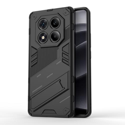 

For Redmi Note 14 Pro 4G Punk Armor 2 in 1 PC + TPU Phone Case with Holder(Black)