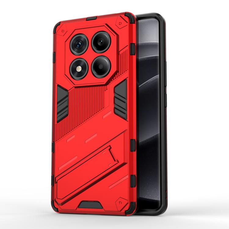 

For Redmi Note 14 Pro 4G Punk Armor 2 in 1 PC + TPU Phone Case with Holder(Red)