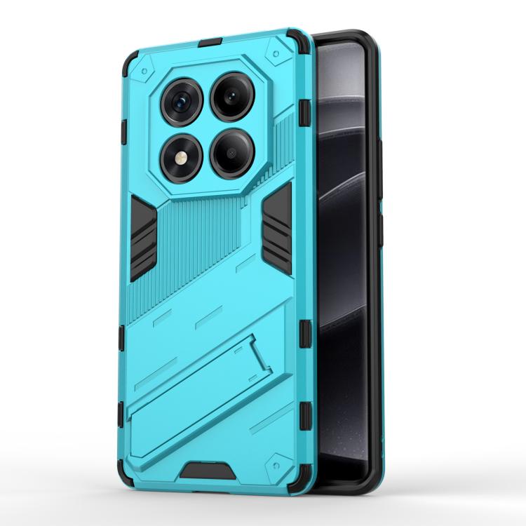 

For Redmi Note 14 Pro 4G Punk Armor 2 in 1 PC + TPU Phone Case with Holder(Blue)