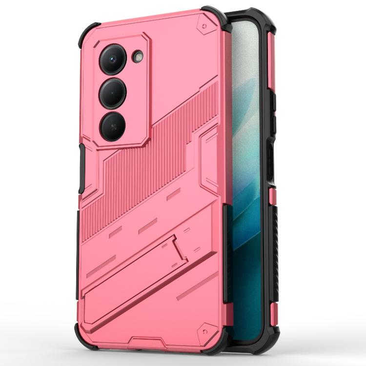 

For Redmi 15 5G / 4G EU 171mm Punk Armor 2 in 1 PC + TPU Phone Case with Holder(Light Red)