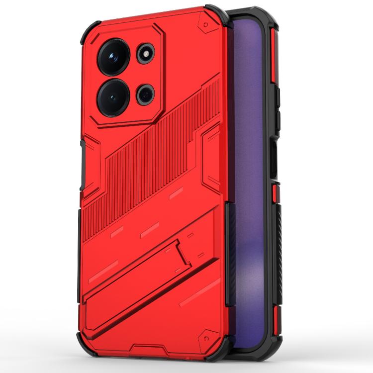 

For Redmi 15C 5G/4G Global 171mm Punk Armor 2 in 1 PC + TPU Phone Case with Holder(Red)