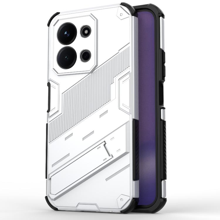 

For Redmi 15C 5G/4G Global 171mm Punk Armor 2 in 1 PC + TPU Phone Case with Holder(White)