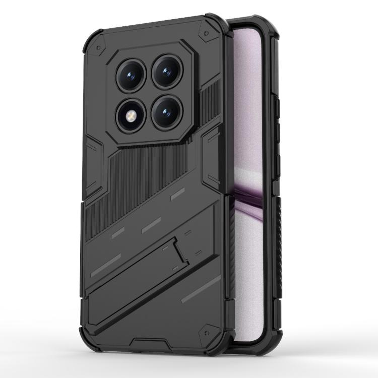 

For Redmi Note 15 Pro+ 5G Global 163.3mm Punk Armor 2 in 1 PC + TPU Phone Case with Holder(Black)