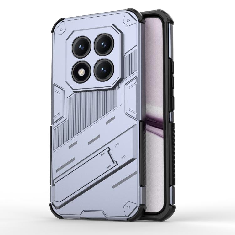 

For Redmi Note 15 Pro+ 5G Global 163.3mm Punk Armor 2 in 1 PC + TPU Phone Case with Holder(Grey)