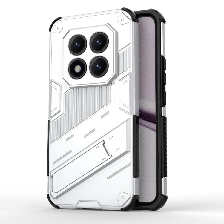 

For Redmi Note 15 Pro+ 5G Global 163.3mm Punk Armor 2 in 1 PC + TPU Phone Case with Holder(White)