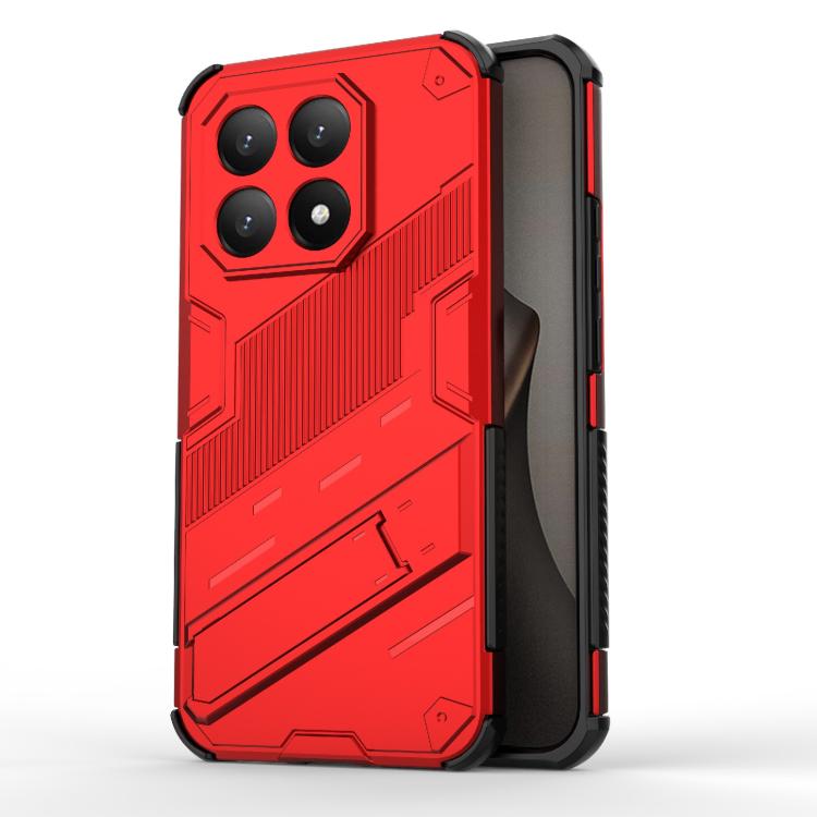 

For Xiaomi 15T 5G Global Punk Armor 2 in 1 PC + TPU Phone Case with Holder(Red)
