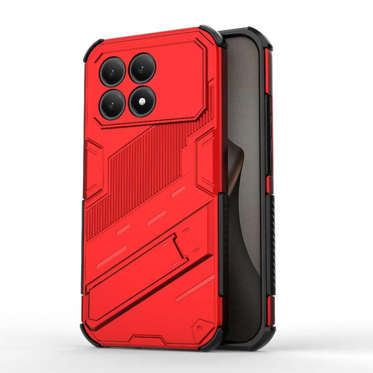 

For Redmi K90 / Poco F8 Pro Punk Armor 2 in 1 PC + TPU Phone Case with Holder(Red)
