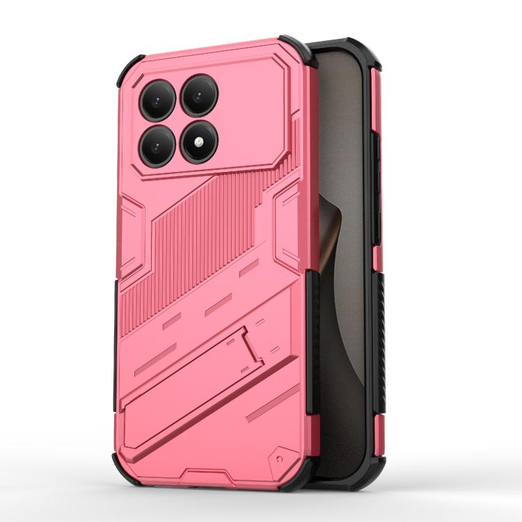 

For Redmi K90 / Poco F8 Pro Punk Armor 2 in 1 PC + TPU Phone Case with Holder(Light Red)