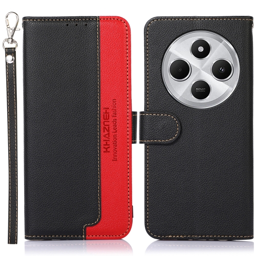 

For Redmi 14C 4G KHAZNEH Litchi Texture Leather RFID Phone Case(Black)