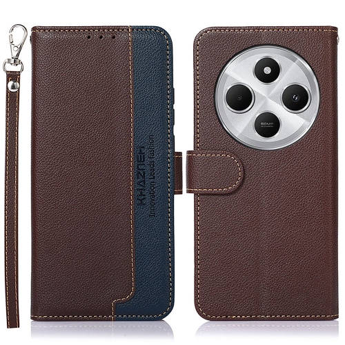 

For Redmi 14C 4G KHAZNEH Litchi Texture Leather RFID Phone Case(Brown)