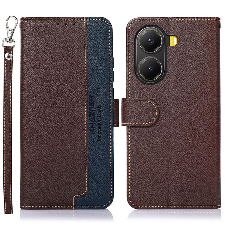 

For Redmi Turbo 4 KHAZNEH Litchi Texture Leather RFID Phone Case(Brown)