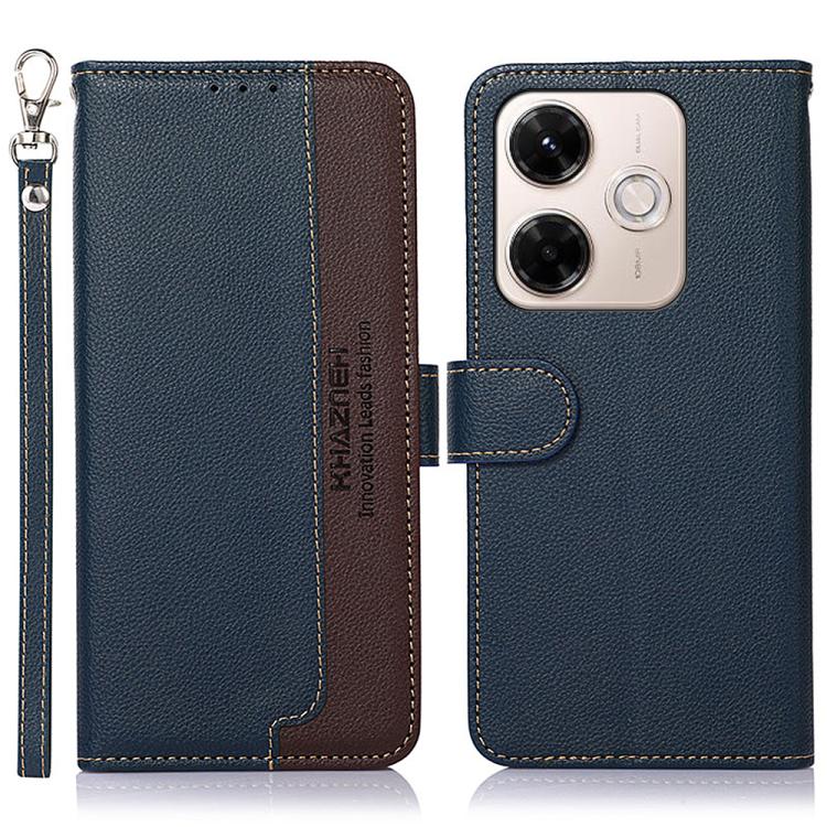

For Redmi 13X KHAZNEH Litchi Texture Leather RFID Phone Case(Blue)