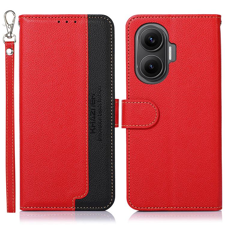 

For Redmi Turbo 4 Pro KHAZNEH Litchi Texture Leather RFID Phone Case(Red)