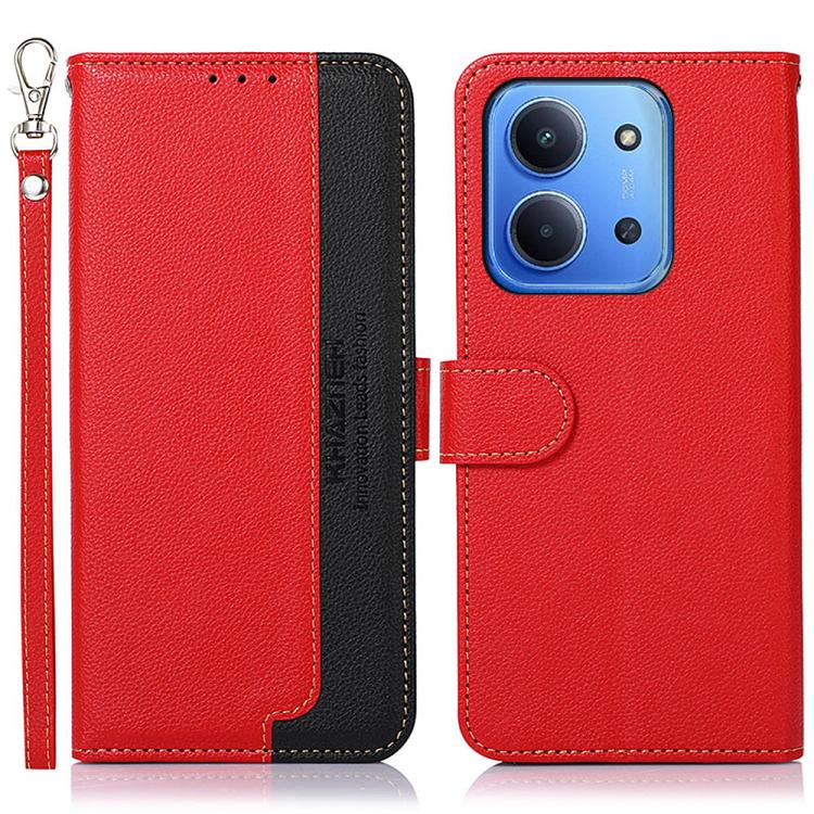 

For Redmi 15C 5G / 4G Global 171mm/Poco C85 4G KHAZNEH Litchi Texture Leather RFID Phone Case(Red)