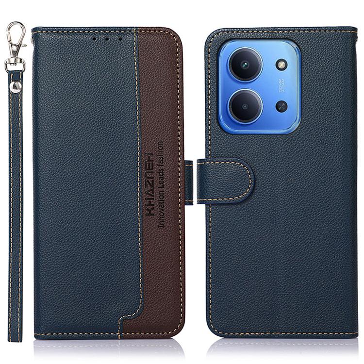 

For Redmi 15C 5G / 4G Global 171mm/Poco C85 4G KHAZNEH Litchi Texture Leather RFID Phone Case(Blue)