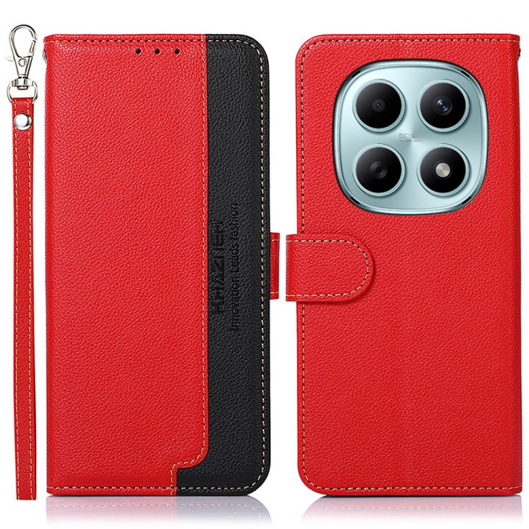 

For Redmi Note 15 5G Global 164mm KHAZNEH Litchi Texture Leather RFID Phone Case(Red)