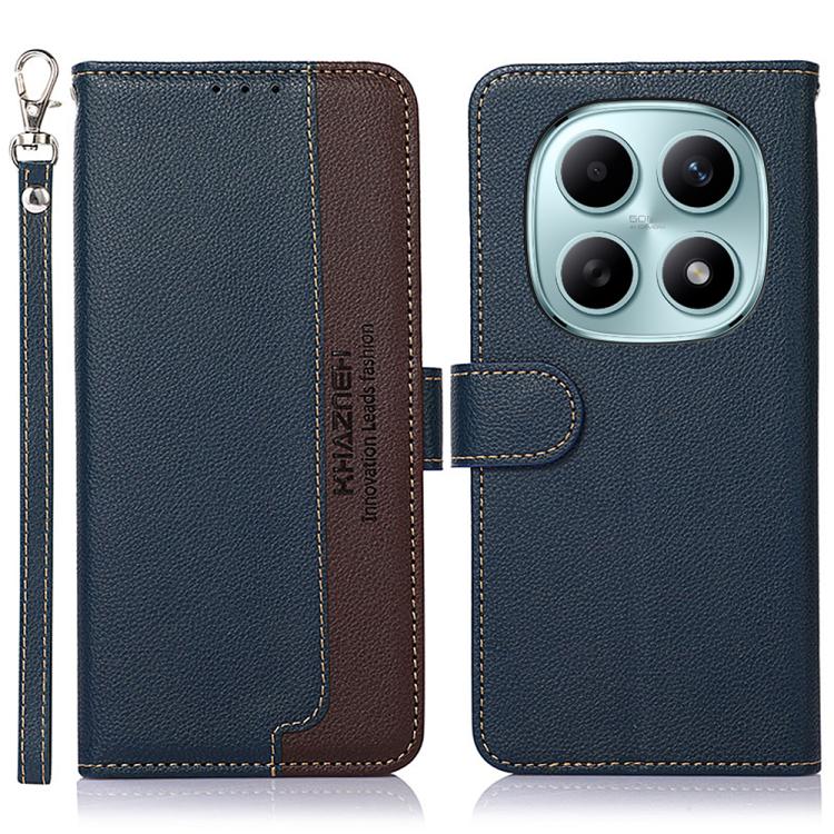 

For Redmi Note 15 5G Global 164mm KHAZNEH Litchi Texture Leather RFID Phone Case(Blue)