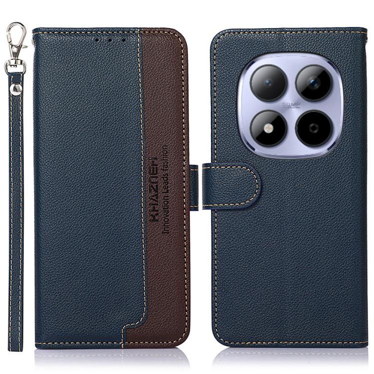 

For Redmi Note 15 Pro 5G Global 163.6mm KHAZNEH Litchi Texture Leather RFID Phone Case(Blue)