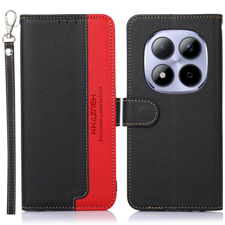 

For Redmi Note 15 Pro+ 5G Global 163.3mm KHAZNEH Litchi Texture Leather RFID Phone Case(Black)