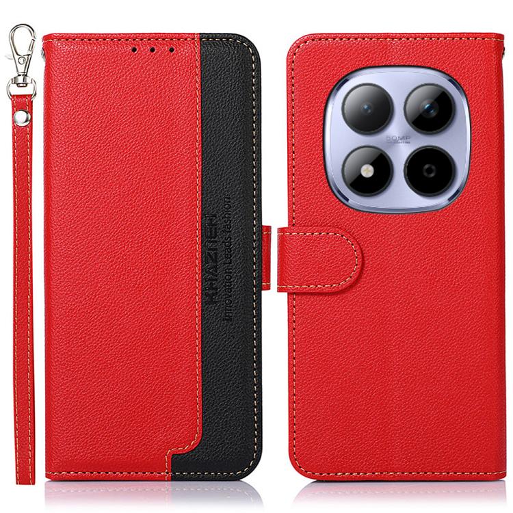 

For Redmi Note 15 Pro+ 5G Global 163.3mm KHAZNEH Litchi Texture Leather RFID Phone Case(Red)