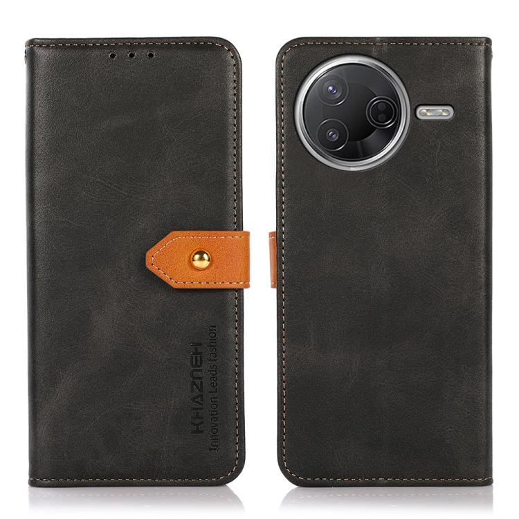 

For Redmi K80 / K80 Pro KHAZNEH Cowhide Texture Flip Leather Phone Case(Black)