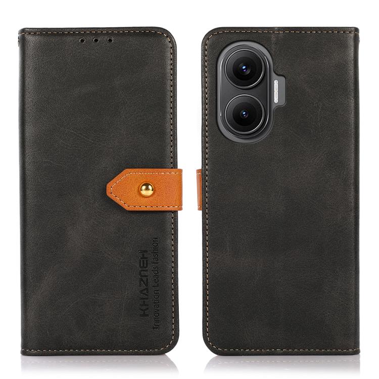 

For Redmi Turbo 4 Pro KHAZNEH Cowhide Texture Flip Leather Phone Case(Black)