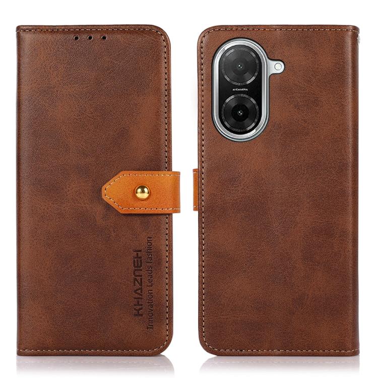 

For Redmi A5 4G 171.7mm / Poco C71 KHAZNEH Cowhide Texture Flip Leather Phone Case(Brown)
