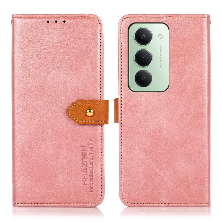 

For Redmi 15 5G Global / 15 4G SEA KHAZNEH Cowhide Texture Flip Leather Phone Case(Rose Gold)