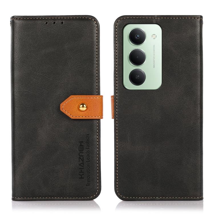 

For Redmi 15 5G Global / 15 4G SEA KHAZNEH Cowhide Texture Flip Leather Phone Case(Black)