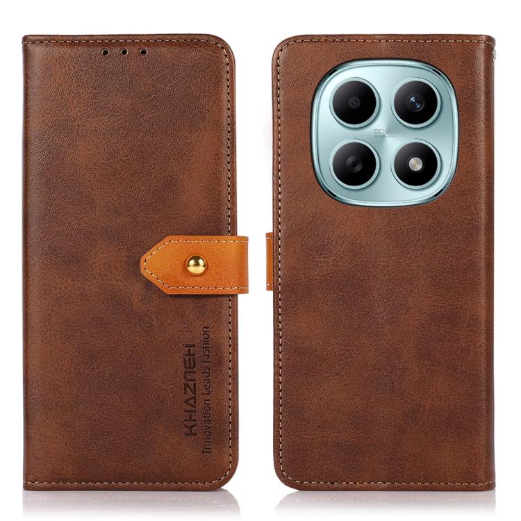 

For Redmi Note 15 5G Global 164mm KHAZNEH Cowhide Texture Flip Leather Phone Case(Brown)