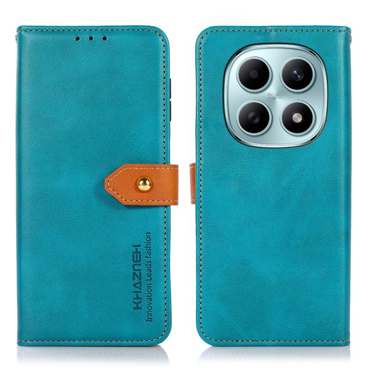 

For Redmi Note 15 5G Global 164mm KHAZNEH Cowhide Texture Flip Leather Phone Case(Blue)