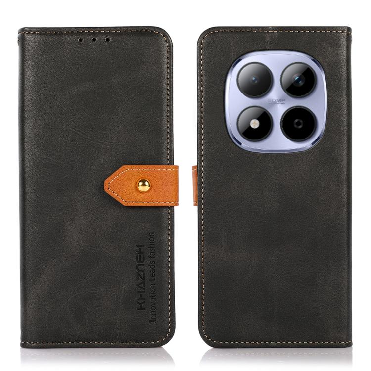 

For Redmi Note 15 Pro 5G Global 163.6mm KHAZNEH Cowhide Texture Flip Leather Phone Case(Black)