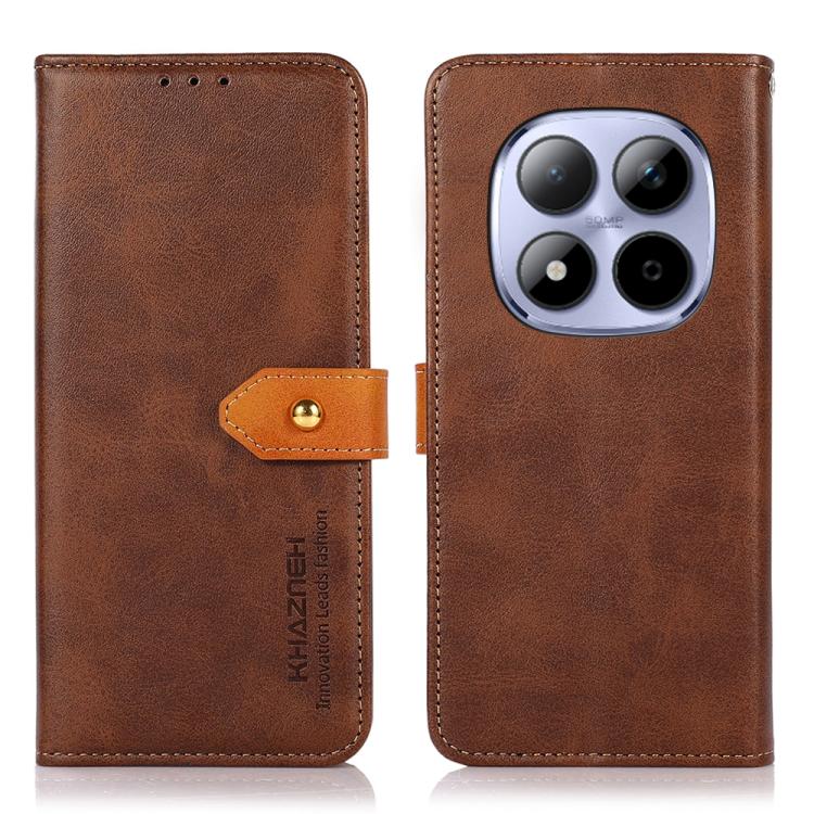 

For Redmi Note 15 Pro+ 5G Global 163.3 KHAZNEH Cowhide Texture Flip Leather Phone Case(Brown)