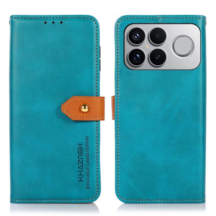 

For Redmi K90 Pro Max/Poco F8 Ultra KHAZNEH Cowhide Texture Flip Leather Phone Case(Blue)