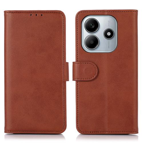 

For Redmi Note 14 4G 164.84mm Cow Texture Leather Phone Case(Brown)