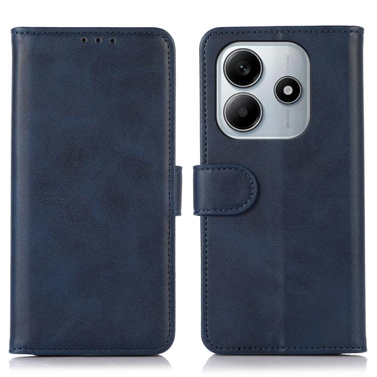 

For Redmi Note 14 4G 164.84mm Cow Texture Leather Phone Case(Blue)