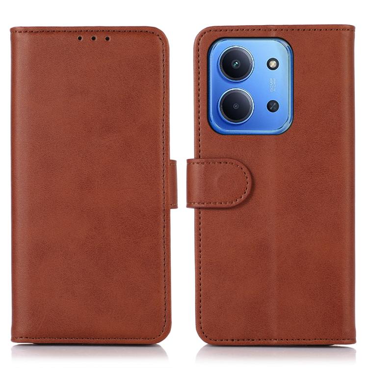 

For Redmi 15C 4G EU / 15C 5G 173.1mm Cow Texture Leather Phone Case(Brown)