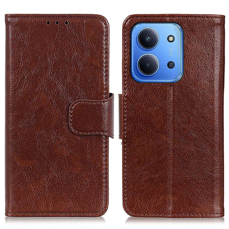 

For Redmi 15C 5G / 4G EU 173mm Nappa Texture Horizontal Flip Leather Phone Case(Brown)
