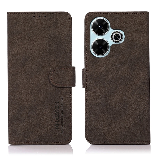 

For Xiaomi Redmi 13 4G KHAZNEH Matte Texture Leather Phone Case(Brown)