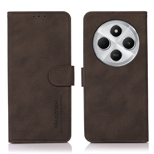 

For Redmi 14C 4G KHAZNEH Matte Texture Leather Phone Case(Brown)