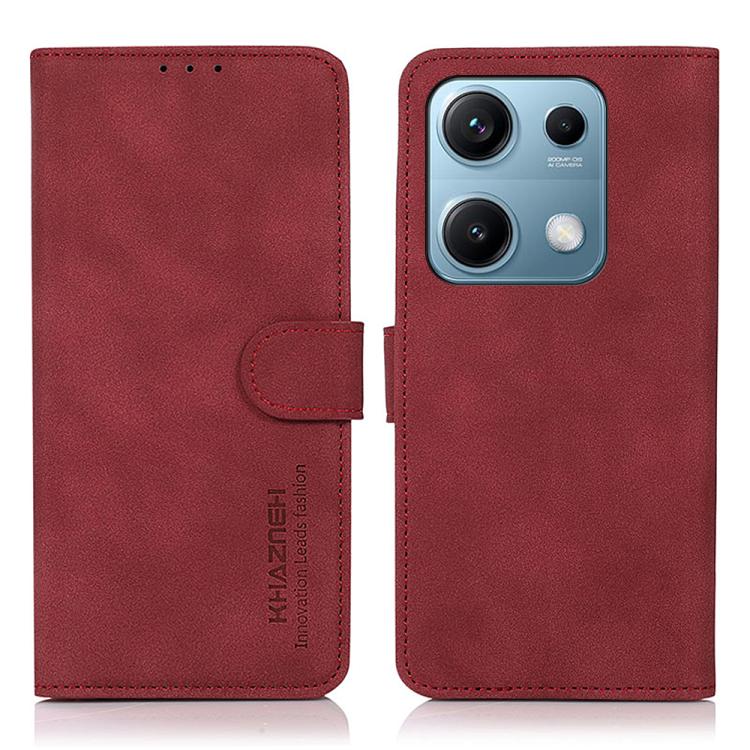 

For Redmi Note 14S 4G KHAZNEH Matte Texture Leather Phone Case(Red)