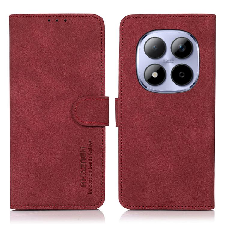 

For Redmi Note 15 Pro 5G Global 163.6mm KHAZNEH Matte Texture Leather Phone Case(Red)