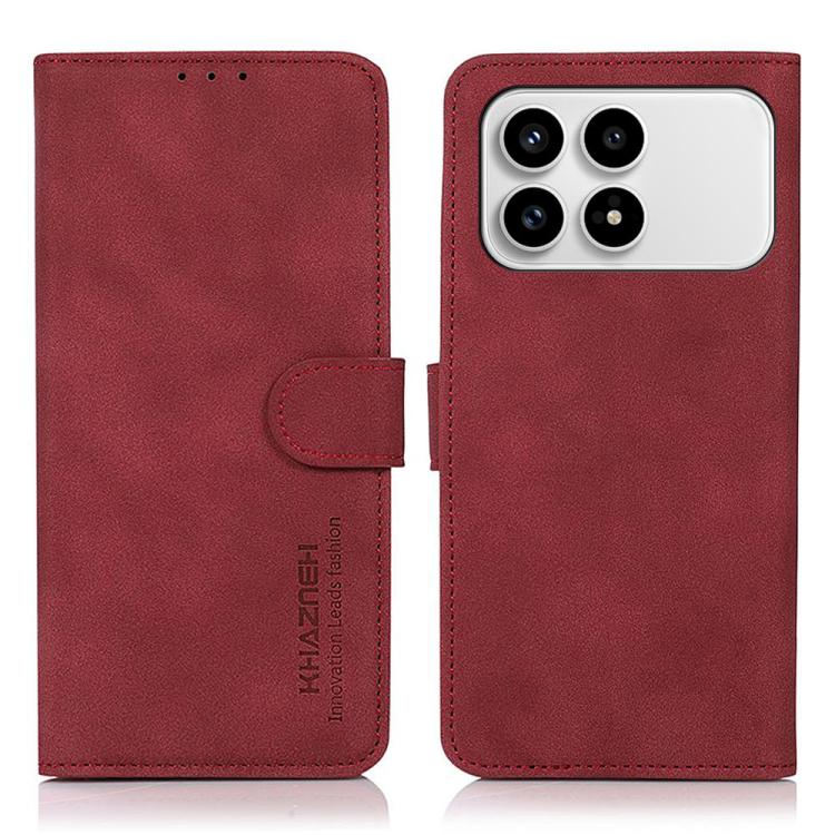 

For Redmi K90/Poco F8 Pro KHAZNEH Matte Texture Leather Phone Case(Red)
